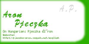 aron pjeczka business card